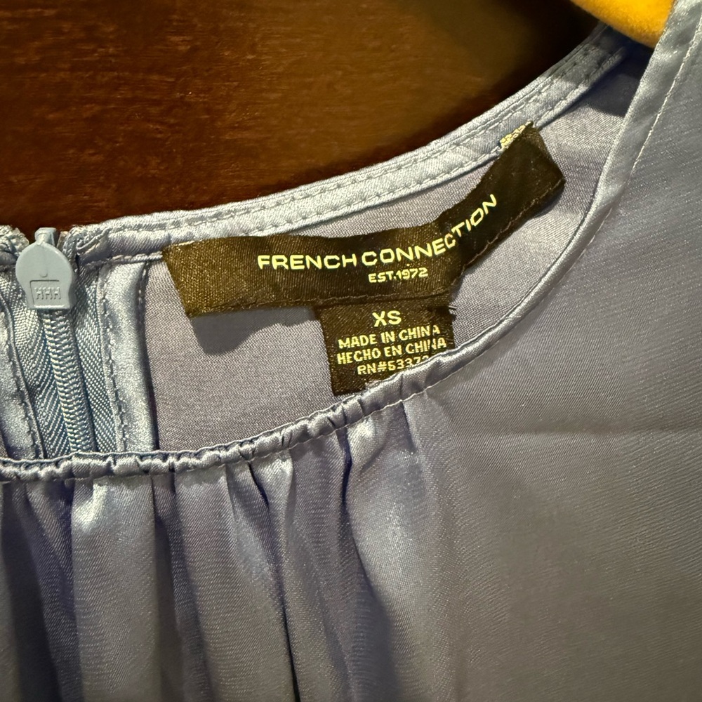 French Connection Light Blue Ruffle Blouse - Picture 3 of 4